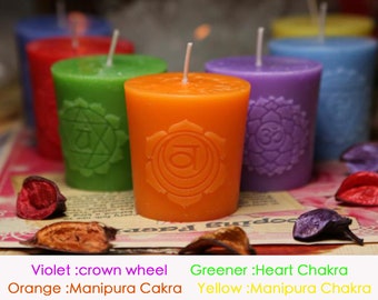 Cadeau de 7 bougies pour chakras, bougies spirituelles, bougie pour chakra racine - Bougie de soja équilibrante pour chakra racine