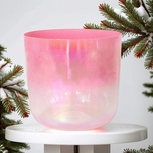 Bols chantants en cristal clair 432 Hz avec accessoires Sonorisation - Sonorité personnalisée faite main, cadeaux pour la Fête des Mères