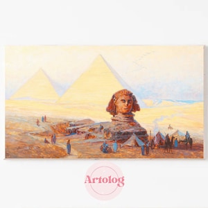 Egypt Pyramids Summer Frame TV Art, Ancient Tv Display, Pharaohs Tv Canvas, Monuments Smart Tv Decor, Pyramids Oil Painting Tv Art Graphics