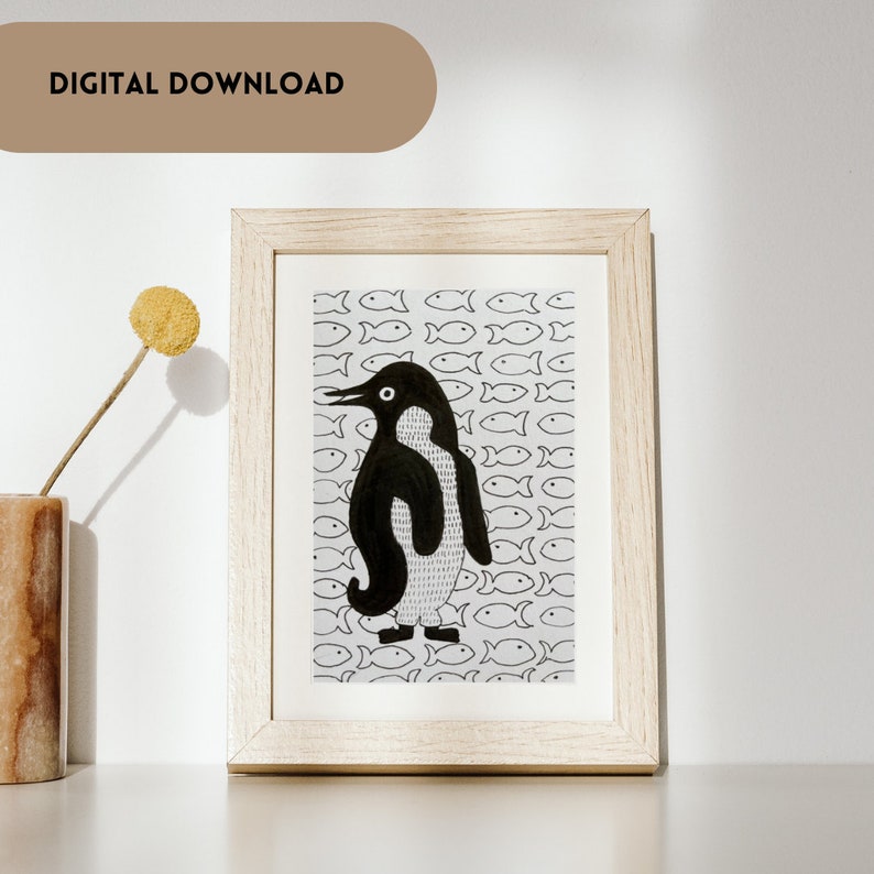 PRINTABLE Penguin Wall Art | Penguin Digital Art | Penguin Digital ...