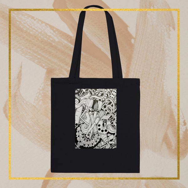 Art Tote Bag | Classic Black Tote Bag | Artist Tote Bag | Gift For Artist | Art Teacher Gift | Art Student Gift