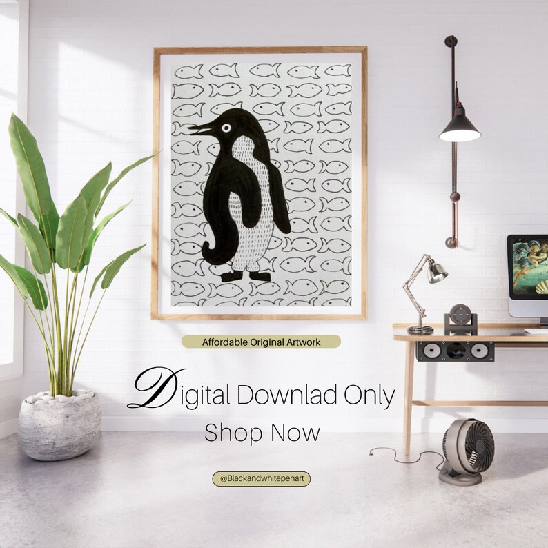 PRINTABLE Penguin Wall Art | Penguin Digital Art | Penguin Digital ...