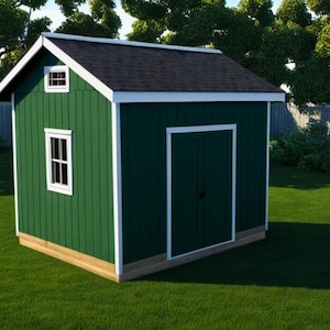 10x12 Gable Shed Plan With Loft Storage, Garden Shed 10 x 12  How To Build It