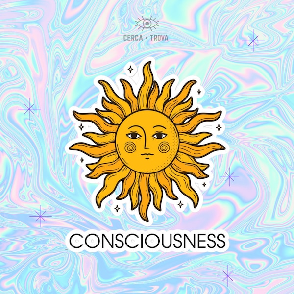 Consciousness Sun Sticker, Custom stickers, stickers for laptops, Stickers for cell pone, Stickers to decorate, Funny stickers