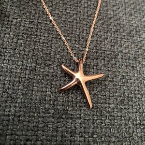 Rose gold starfish necklace, starfish earrings, minimalist jewelry, gift for her, rose gold Celestial star, Valentine's day gift for her