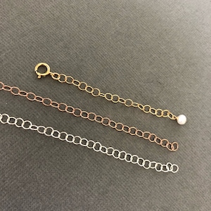Extender for Necklace, Add on extender, Silver necklace Extender, Gold filled extender chain, Rose Gold extender, 1&quot; extender, 2&quot; extender