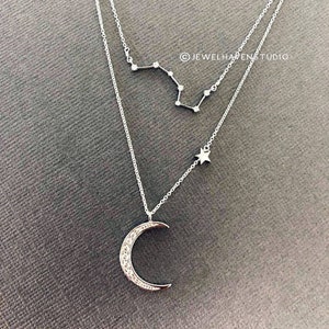 Collar con el signo del zodíaco, collar con el signo del horóscopo en plata, collar con constelación en oro, collar con el signo astrológico, regalo de cumpleaños para ella, Virgo