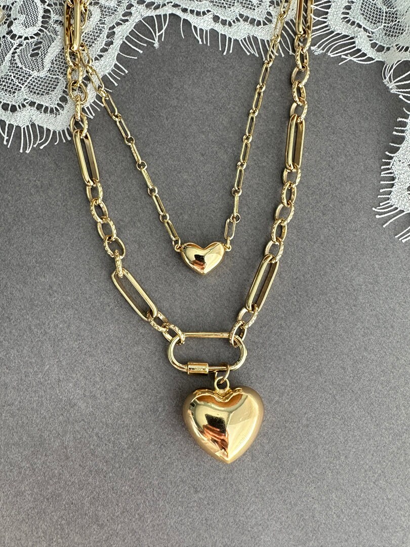 Carabiner Puffy Heart Charm Necklace – Mill Rock East