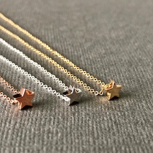 Dainty Star Necklace, 18K Vermeil Gold star charm necklace, Tiny Star charm necklace silver, minimalist necklace, birthday gift for her