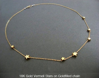 Gold Star Choker Necklace: Dainty Celestial Jewelry