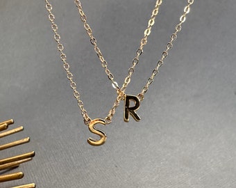 Gold Initial Necklace, Dainty Letter charm necklace, alphabet Personalized name necklace, BFF Birthday gift,  monogram necklace Gift for her