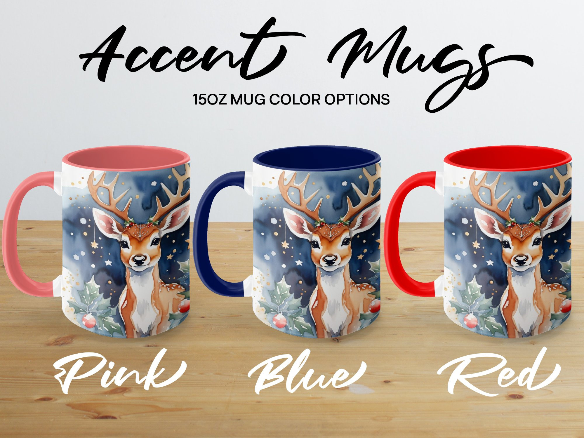 Christmas Gift Deer Mug Wrap 11oz & 15oz Mug Template Mug - Etsy