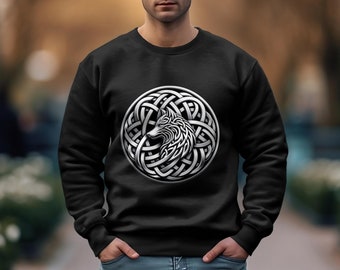 Celtic Knot Wolf Unisex Sweatshirt, Hoodie, Tshirt- Cozy and  for Animal Spirit Lover, gift for men, gift for women Valentines Day Gift