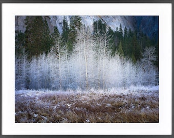 Yosemite Winter Wonderland Luxury Print – Scenic National Park Mountain View Landscape High Quality Gift Home Decor – Christmas Gift Idea