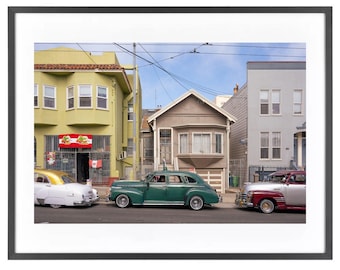 San Francisco Photograph Vintage Car Nostalgic Print California The Mission