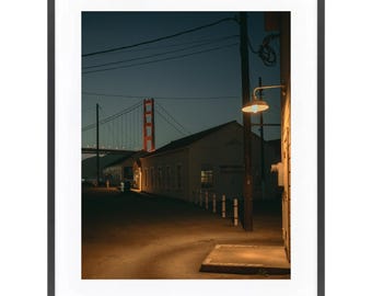 San Francisco art, Golden Gate Bridge, SF wall decor, digital art print, urban landscape decor