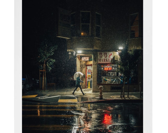Mission in rain print. San Francisco