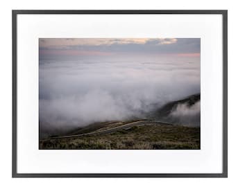Fog Over the Marin Headlands. San Francisco. Home decor. Bay Area. Local Artist. Photography. Wall decoration. Home wall art. Bay Area art.