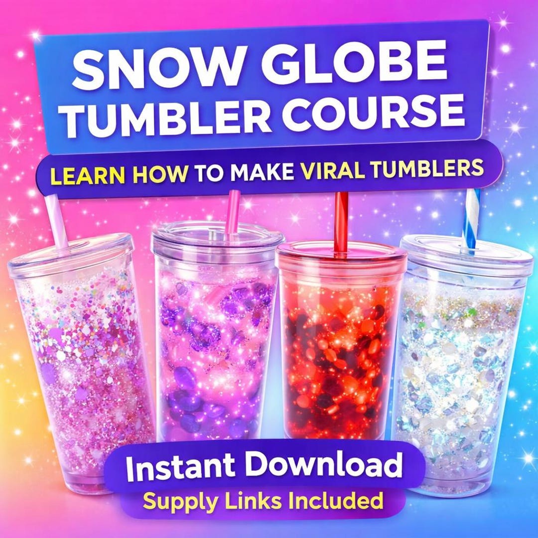 Snow Globe Tumbler Course | How to Make Snow Globe Cups | Tumbler ...