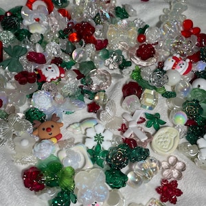 Christmas Bead Soup - Holiday Beads, Cute Beads, Winter, Aesthetic, Holiday Mix, Pen Beads, Red and Green Beads
