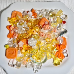 Peach Bead Soup - Aesthetic, Jewelry Making, Cute Beads, Bead Mix, Gift, Y2K Beads, Orange Bead Soup