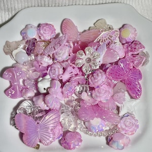 Coquette Bead Confetti - Aesthetic Beads, Y2K Beads, Jewelry Making, Handmade Bead Soup, Bead Confetti, Pink Beads, Charms
