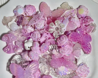 Coquette Bead Confetti | Soft Pink Aesthetic Beads | Y2K Jewelry Making Kit | Pastel Bead Mix