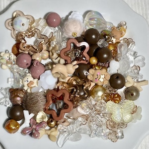 Brown Bead Soup - Aesthetic Beads, Y2K Beads, Jewelry Making, Handmade Bead Soup, Bead Confetti, Bead Mix