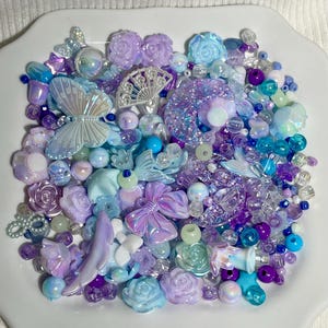Mermaid Bead Soup - Aesthetic Beads, Y2K Beads, Jewelry Making, Handmade Bead Soup, Bead Confetti, Purple Beads, Blue Beads, Ethereal Beads