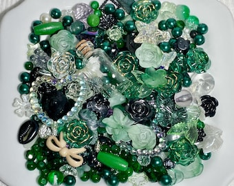 Forest Green Bead Soup | Cottagecore Aesthetic Beads | Nature Jewelry Making Kit | Earthy Bead Mix