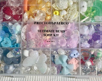 Handmade Bead Soup Kit | 24 Color Jewelry Making Starter Kit | Ultimate Bead Assortment | Aesthetic Craft Supplies
