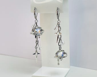 Mismatched Melting Heart Earrings | Gothic Grunge Y2K | Asymmetrical Dangle Jewelry | Dark Romance Alt