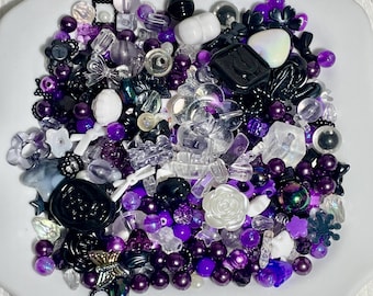 Dark Purple Bead Soup | Y2K Jewelry Making Supplies, Handmade Bead Confetti