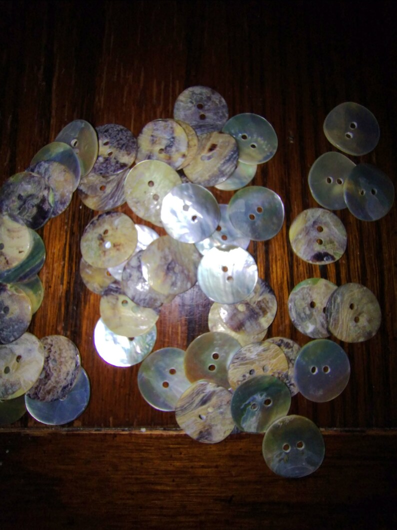 Silvery Shell Buttons - Etsy