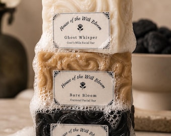 Unscented Facial Soap | Nourishing Goats milk | Soothing Oatmeal| Detoxifying Charcoal | Handcrafted Artisan Facial Bars|
