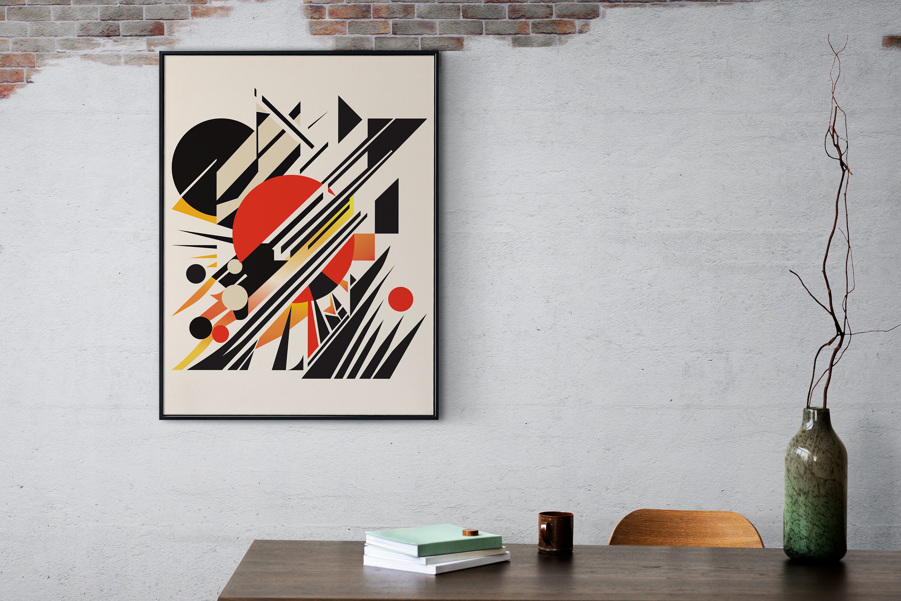Avant-garde Poster, Bauhaus Abstract Art, Bauhaus Geometric Poster, Mid