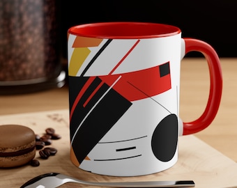 MUG de café / FunMug constructivista / Regalo / Abstracto / Acento / Taza Bauhaus / Inspiraciones vanguardistas / 11oz / Taza de té Accent Elegance