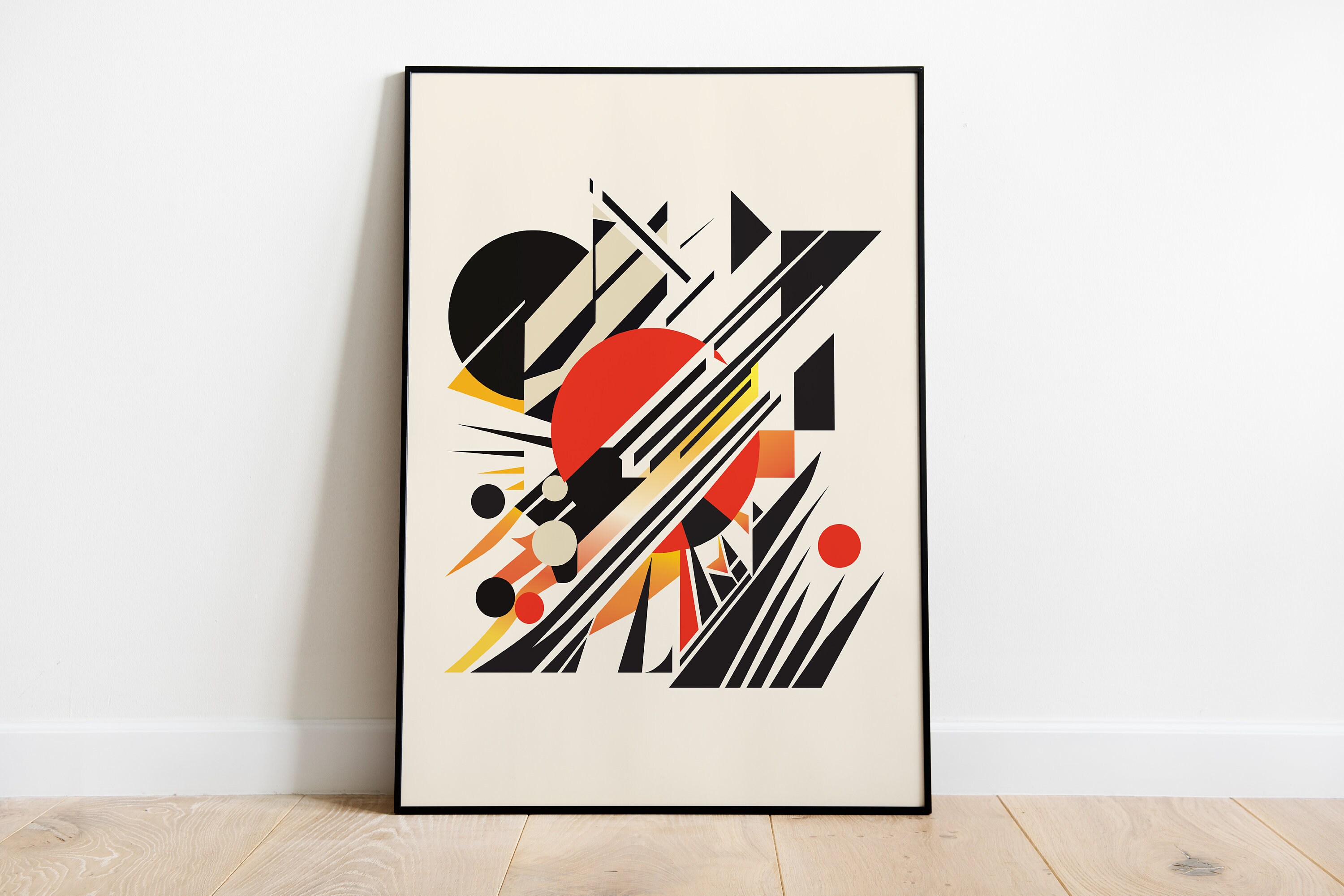 Avant-garde Poster, Bauhaus Abstract Art, Bauhaus Geometric Poster, Mid