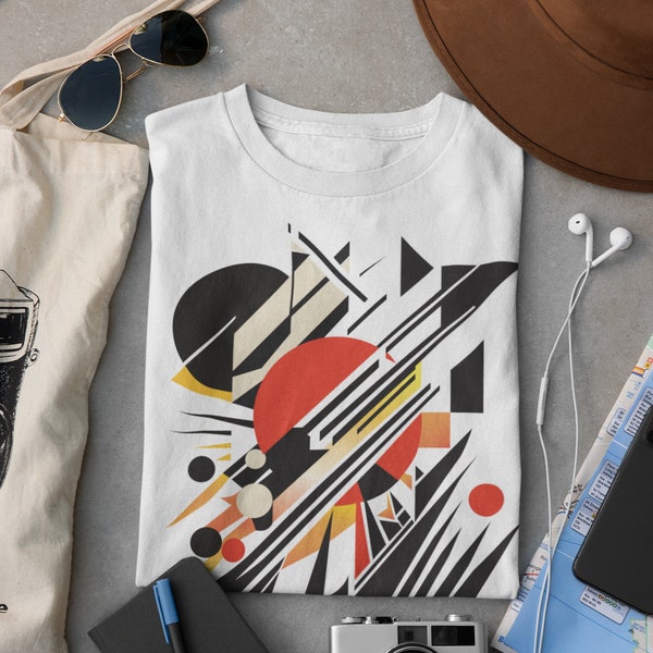 T-Shirt, Multicolor, Unisex, Bauhaus, Constructivism, Unisex Softstyle, Avant-garde, Abstract art, Geometric, Mid-century modern, print, MCM