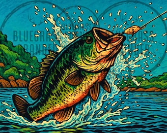 Large Mouth Bass PNG Digital File only