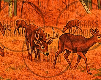 Whitetail Buck Chasing Doe PNG Digital File only