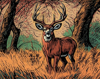 Whitetail Buck Alert PNG Digital File only