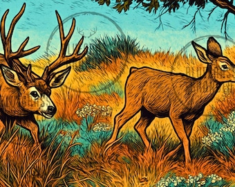 Mule Deer Buck PNG Digital File only