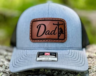 Lineman Dad Hat: Genuine Leather Patch, Sewn Patch