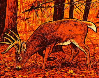 Whitetail Buck Cruising PNG Digital File only