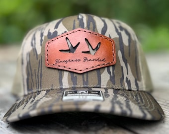 Turkey Hunting Hat, Sewn Leather Patch, Cut Out Track