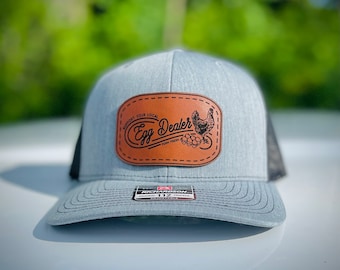Support Your Local Egg Dealer leather patch hat Richardson 112 | Farmer | Funny hat