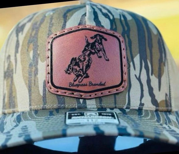 Rabbit Hunting Bluegrass Branded SEWN ON Leather Patch Hat