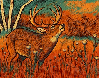 Whitetail Buck Lip Curling PNG Digital File only