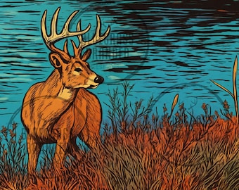 Whitetail Buck Bundle Five PNG Digital Downloads